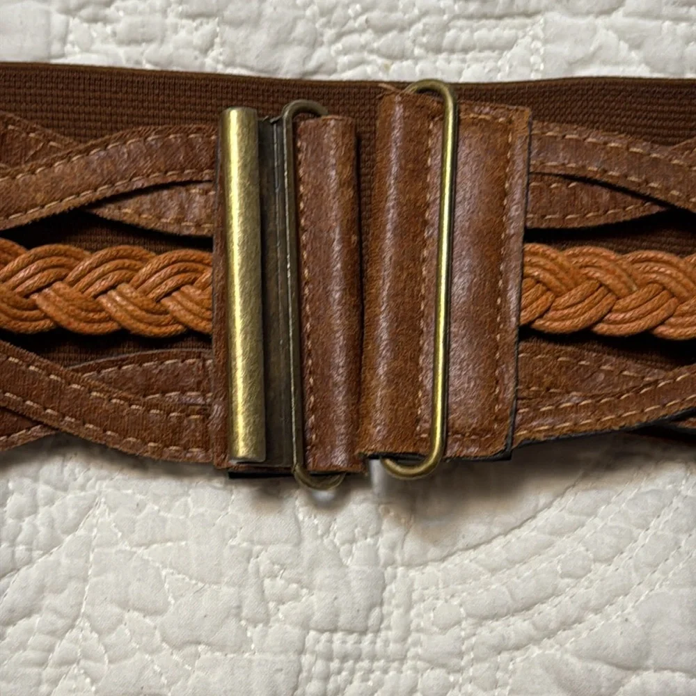 Braided Tan Leather Belt
